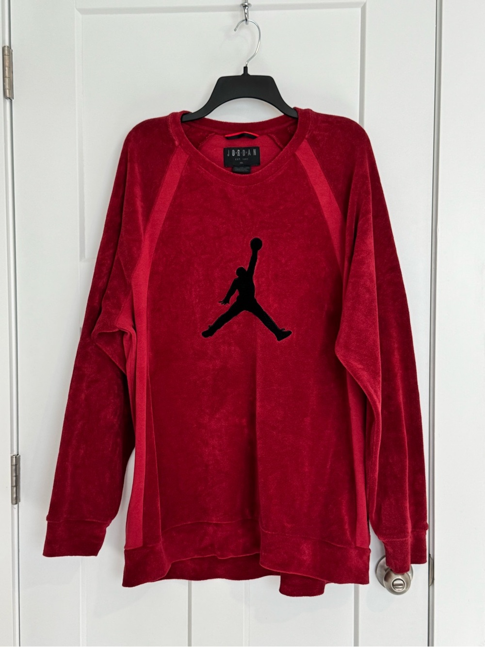 Jordan Men's Deep Red and Black  Crewneck Sweatshirt with Jumpman Size XXL